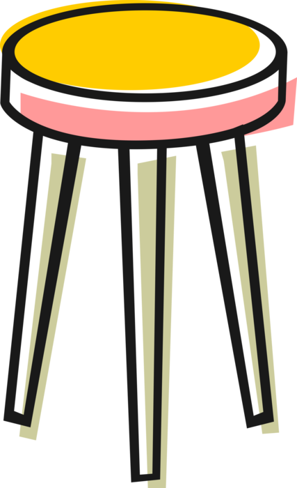 Vector Illustration of Barroom Tavern Bar Furniture Barstool Stool Chair