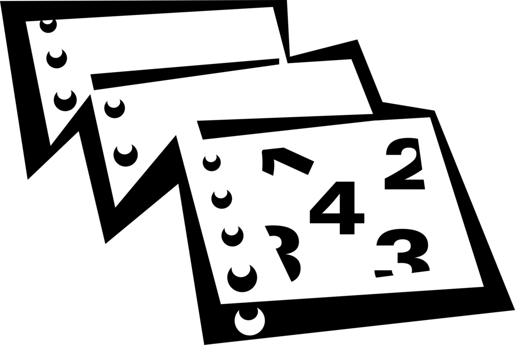 Vector Illustration of Computer Printout Data Records