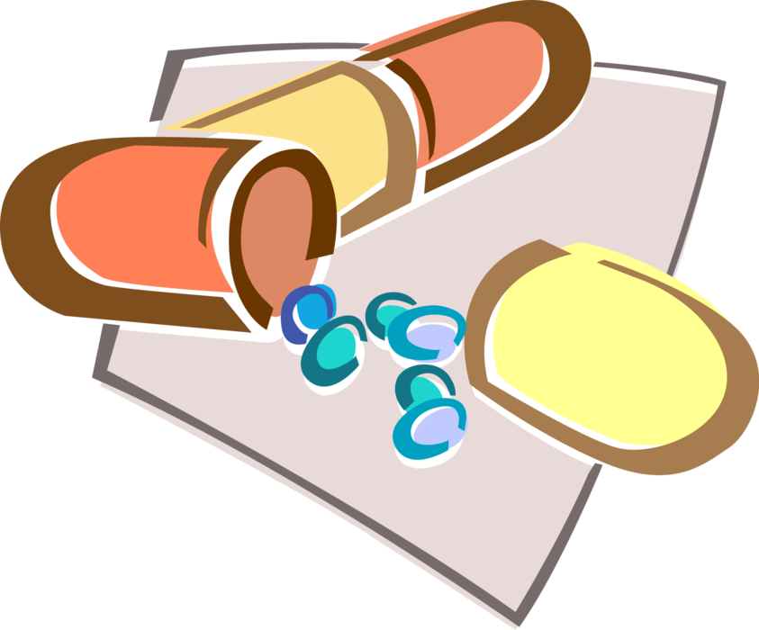 Vector Illustration of Medication Medicine Oral Dosage Pill Capsules