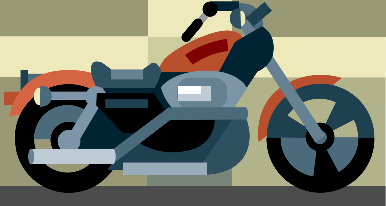 Vector Illustration of Street Bike Motorcycle or Motorbike Motor Vehicle