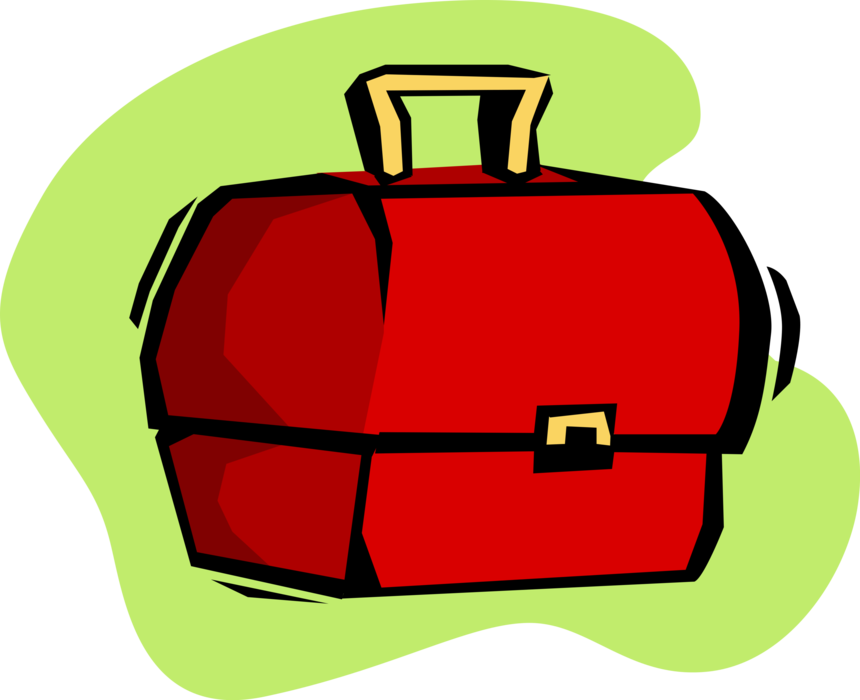 Vector Illustration of Lunch Box used by Schoolchildren to Take Packed Lunches or Snack to School