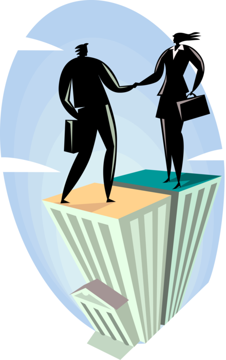 Vector Illustration of Business Handshake with Two Hands Shaking in Introduction Greeting or Agreement