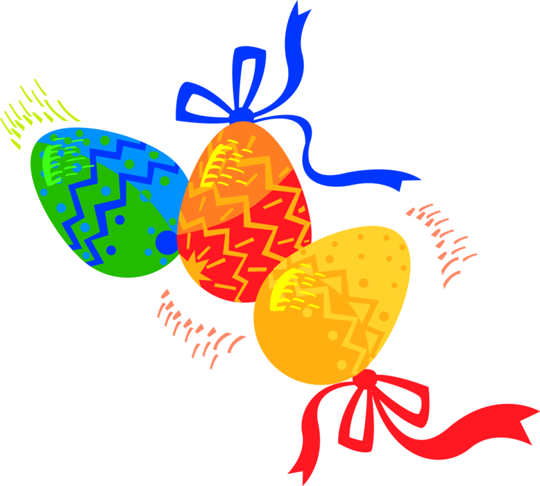 Vector Illustration of Colorful Decorated Easter or Paschal Eggs