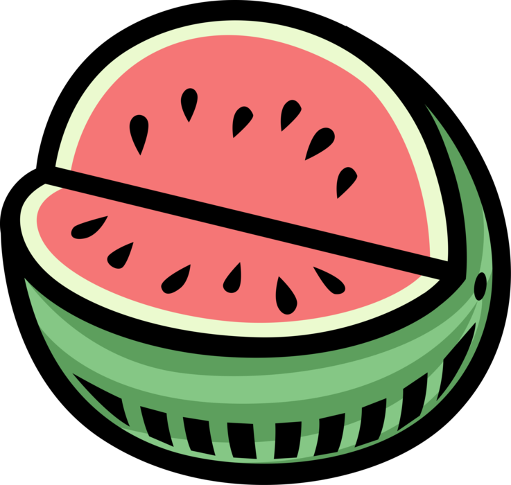 Vector Illustration of Sliced Watermelon Melon Fruit