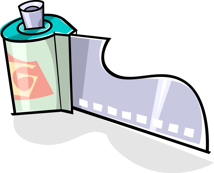 Vector Illustration of 35mm Photography Roll of Camera Film Canister 