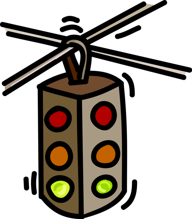 Vector Illustration of Traffic Lights Signals or Stop Light Traffic Control Signalling Devices