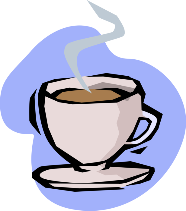 Vector Illustration of Cup of Hot Freshly Brewed Coffee Beverage Drink