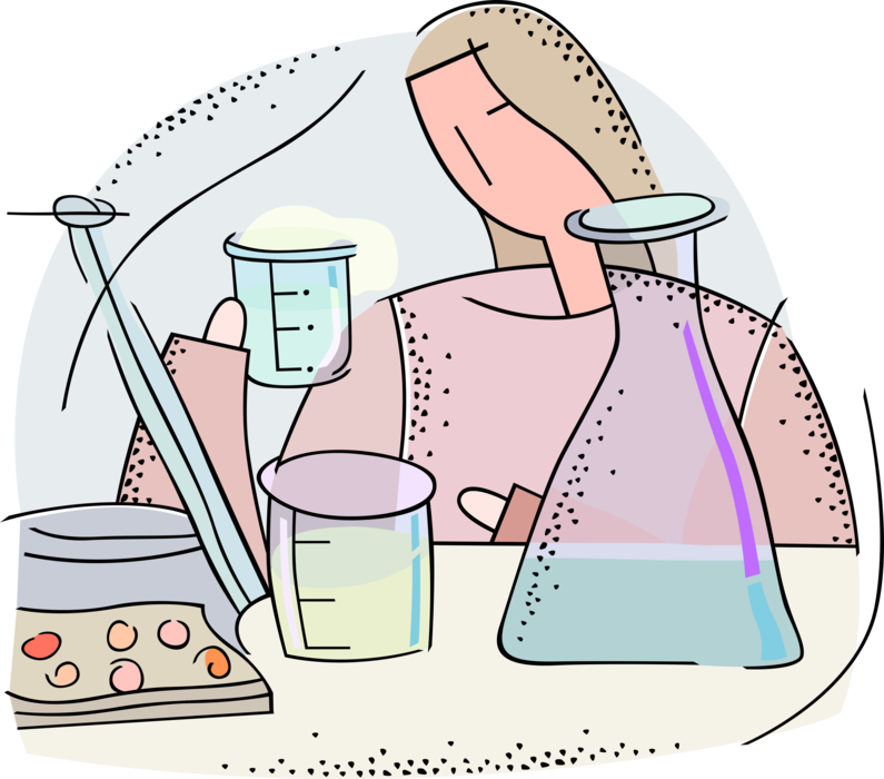Vector Illustration of Science Laboratory Glassware Beakers and Flasks used in Scientific Experiments