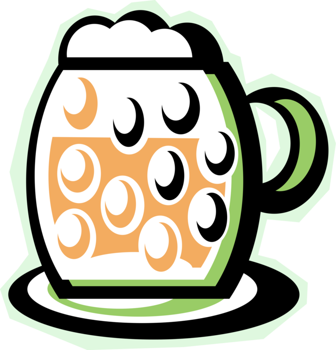 Vector Illustration of Beer Fermented Malt Barley Alcohol Beverage Mug