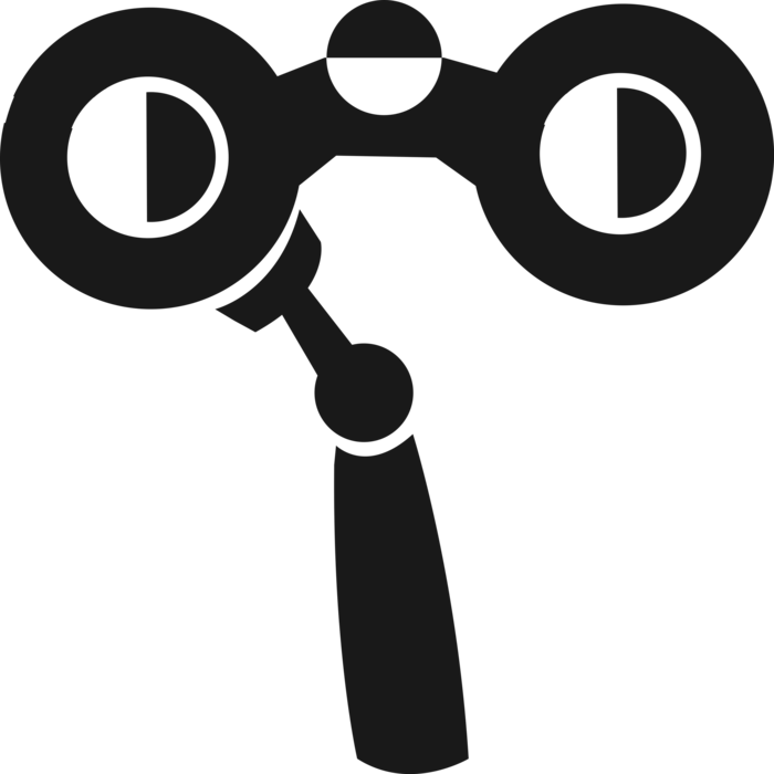 Vector Illustration of Opera Glasses, Theater or Theatre Binoculars or Galilean Binoculars