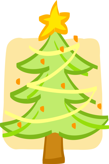Vector Illustration of Festive Season Christmas Tree with Ornaments and Decorations
