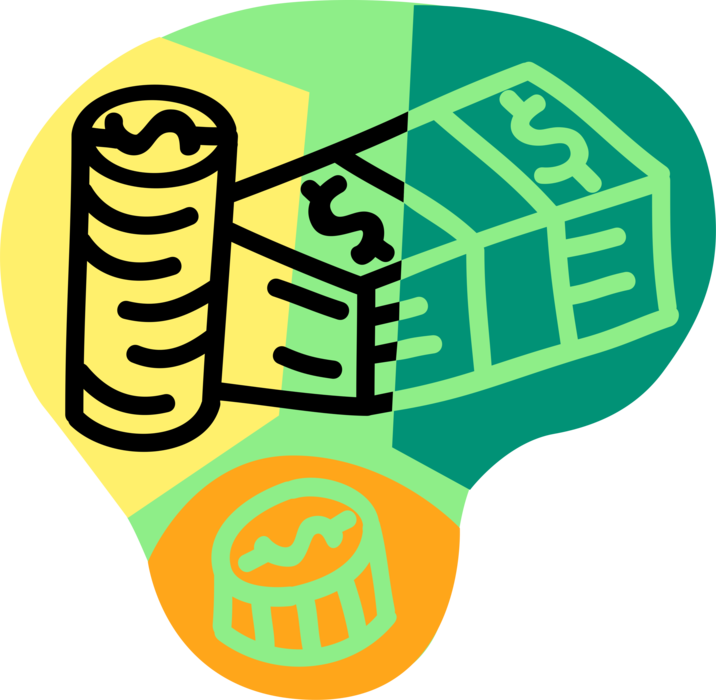 Vector Illustration of Financial Cash Dollars Money Currency