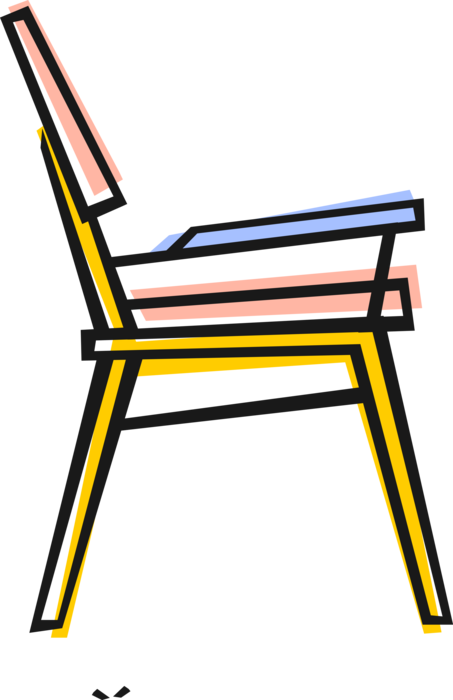 Vector Illustration of Furniture Chair with Armrests