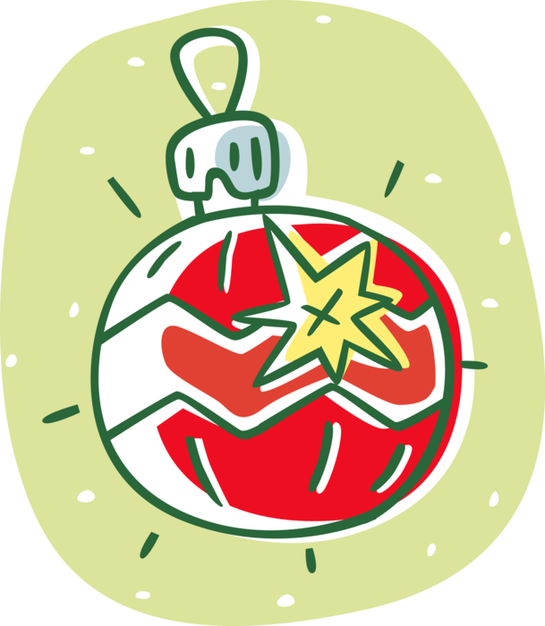 Vector Illustration of Festive Season Christmas Tree Ornament Decoration