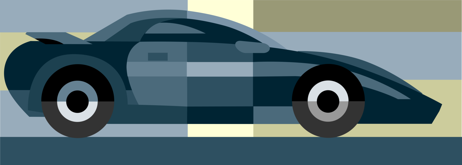 Vector Illustration of Luxury Sports Car Automobile Motor Vehicle