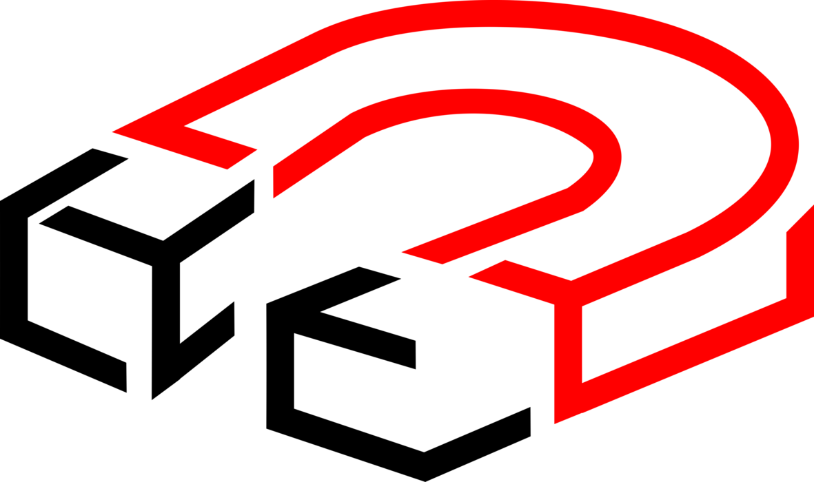 Vector Illustration of Magnet Produces Magnetic Field That Attracts and Repels Ferromagnetic Material