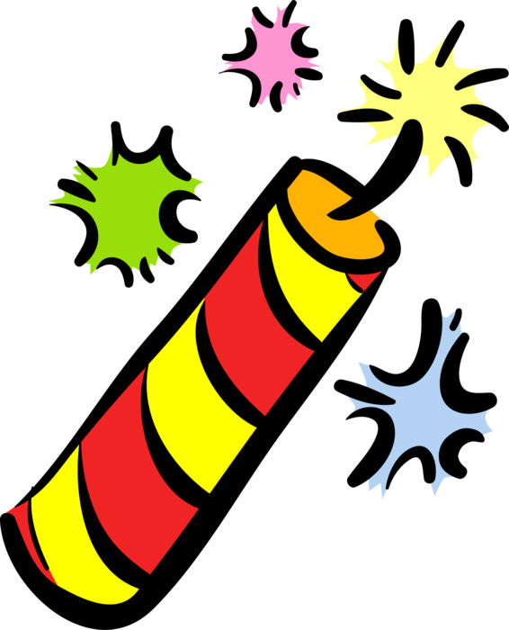 Vector Illustration of Firecracker Fireworks Noisemaker Small Explosive Device