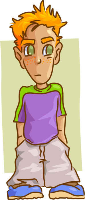 Vector Illustration of Adolescent Boy Plays Hooky from School