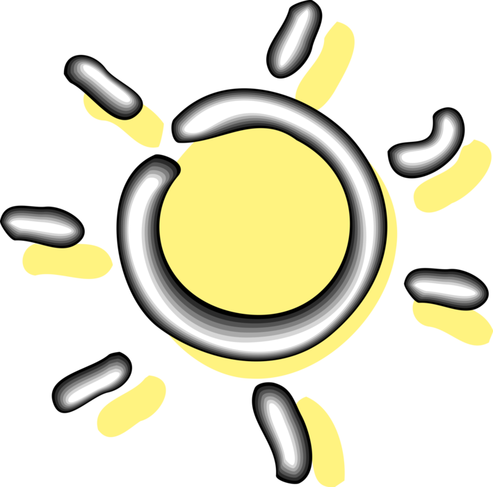 Vector Illustration of Sunshine Shining Sun