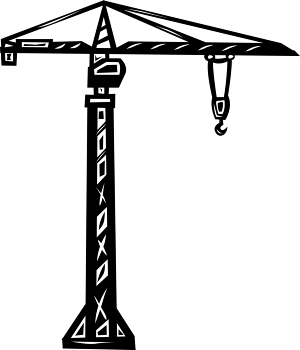 Vector Illustration of Construction Industry Crane Lifting Hook