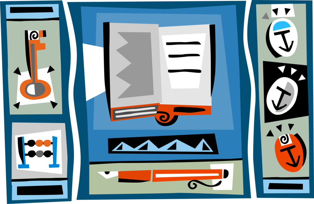 Vector Illustration of Accounting Abacus and Ledger Book