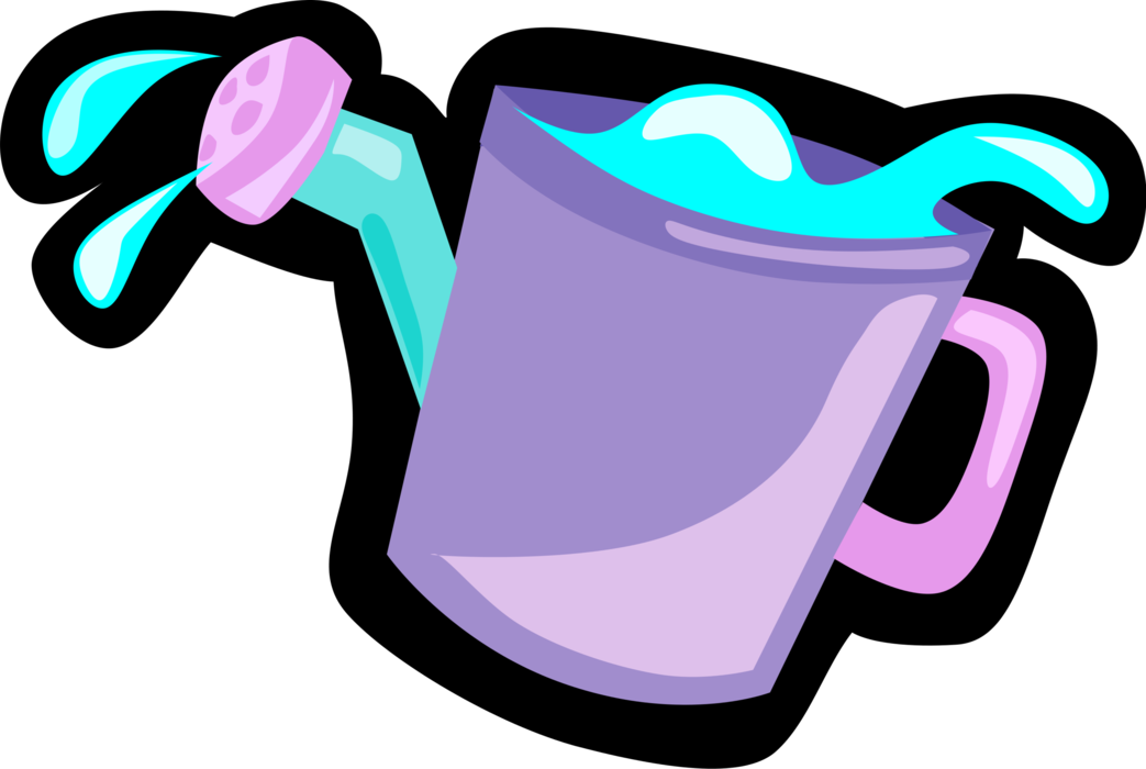Vector Illustration of Watering Can or Watering Pot Portable Container to Water Garden Plants