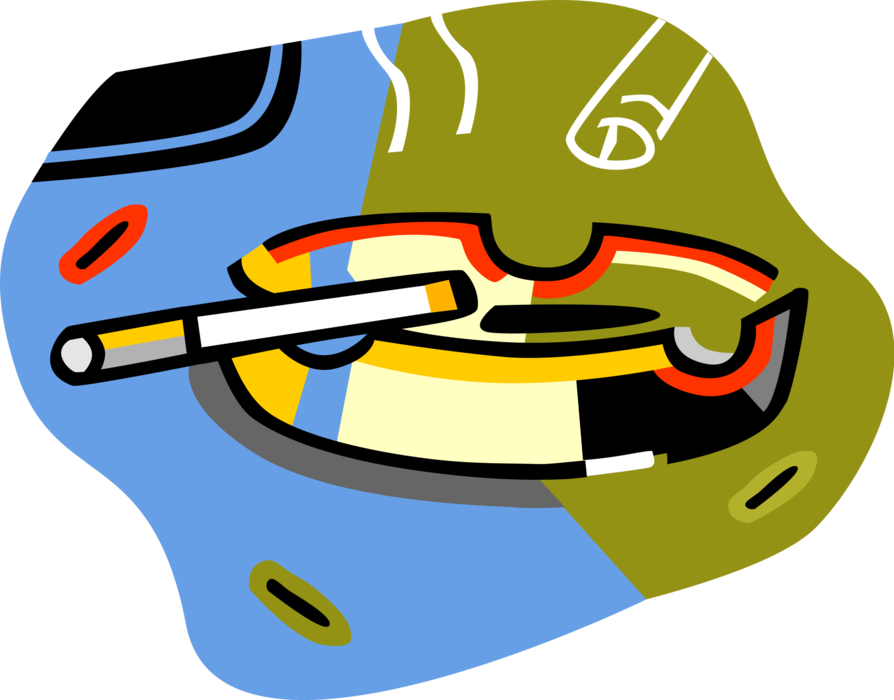 Vector Illustration of Ashtray and Tobacco Cigarette