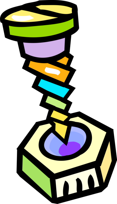 Vector Illustration of Nut and Screw Threaded Fastener