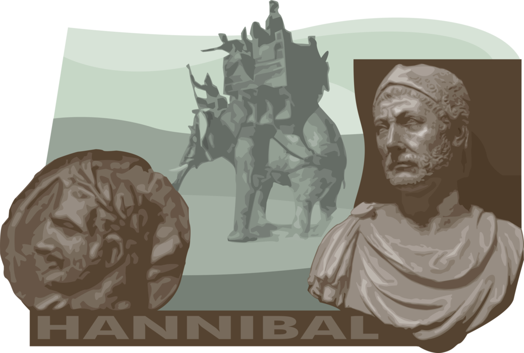 Vector Illustration of Hannibal, Greatest Military Commander-in-Chief of Carthaginian Armies