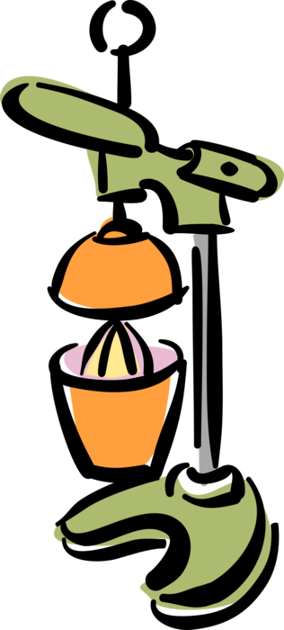 Vector Illustration of Kitchen Manual Fruit Juice Press Tool