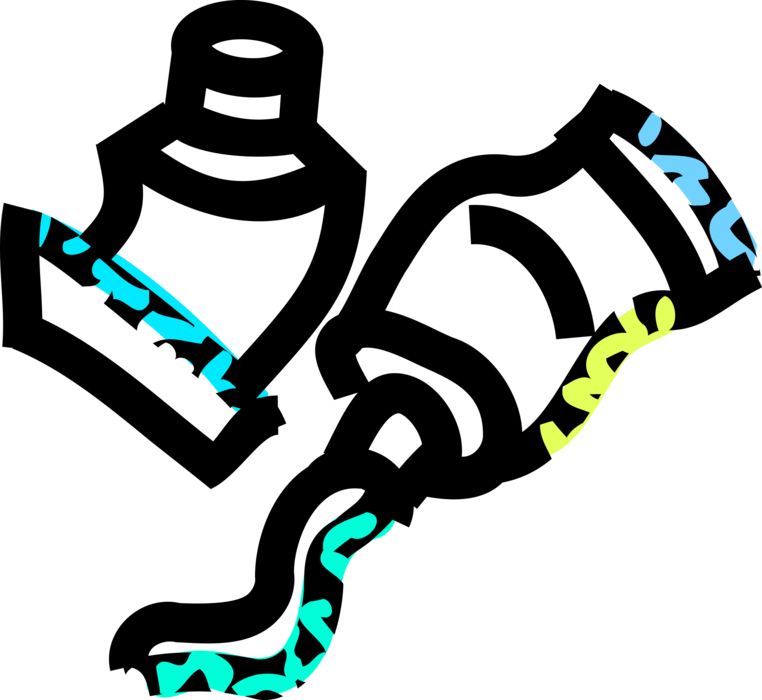 Vector Illustration of Visual Arts Artist's Tubes of Paint