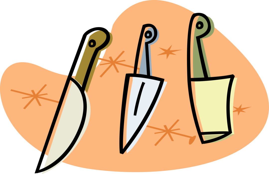 Vector Illustration of Kitchen Kitchenware Knives