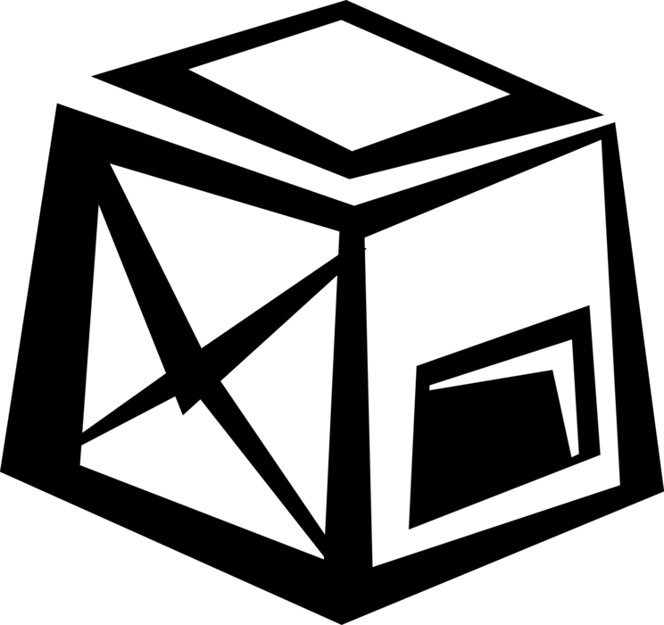 Vector Illustration of Crates, Boxes, Carton Shipment