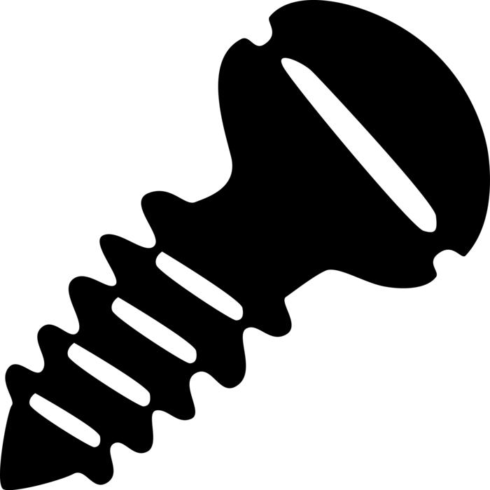 Vector Illustration of Screw Threaded Fastener used in Woodworking or Construction