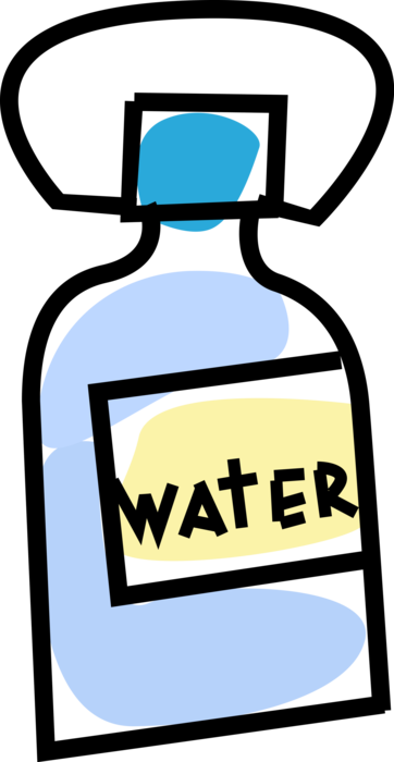 Vector Illustration of Bottled Water H2O Refreshment Drink