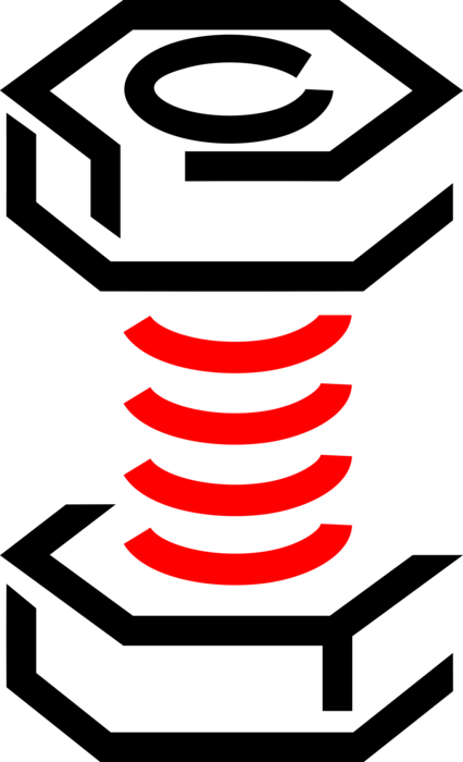 Vector Illustration of Bolt Threaded Fastener Related to Screws