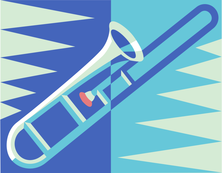 Vector Illustration of Trombone Brass Musical Instrument