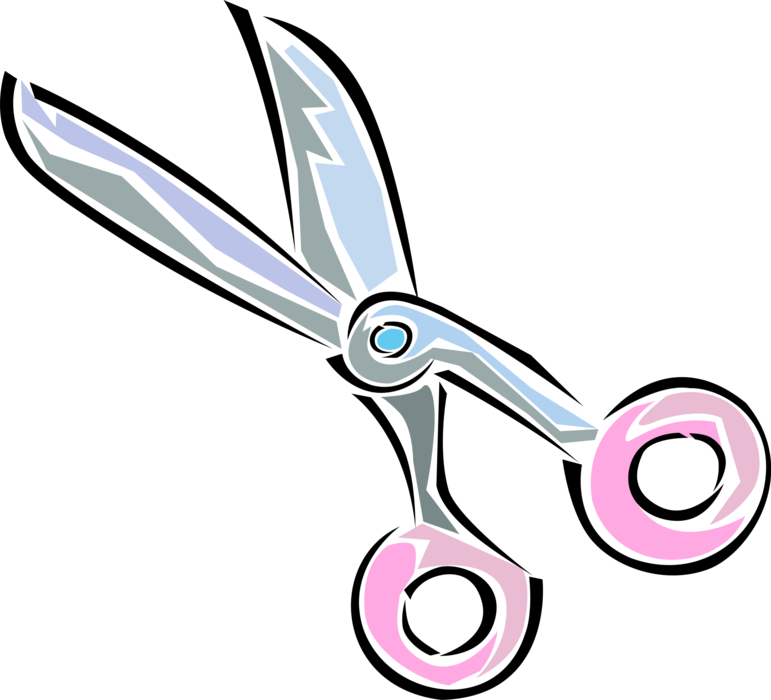 Vector Illustration of Scissors Hand-Operated Shearing Tools