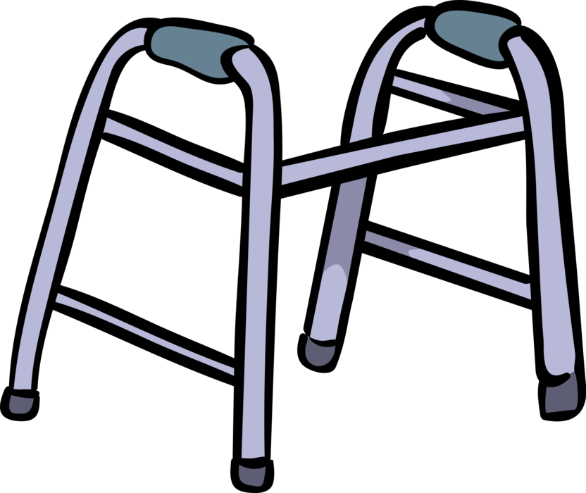 Vector Illustration of Walker or Walking Frame for Disabled or Elderly People Needing Balance or Stability