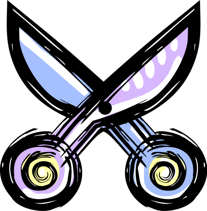 Vector Illustration of Scissors Hand-Operated Shearing Tools