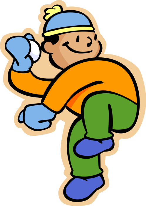 Vector Illustration of Primary or Elementary School Student Boy Throws Snowball at Recess Vector Illustration of Primary or Elementary School Student Boy Throws Snowball at Recess