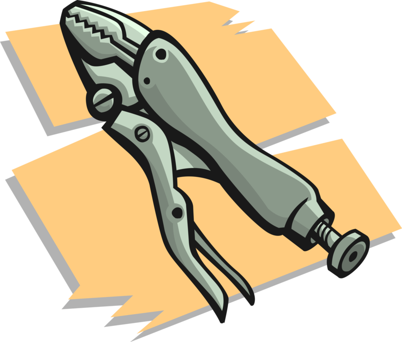 Vector Illustration of Locking Pliers, Mole Grips or Vice-Grips
