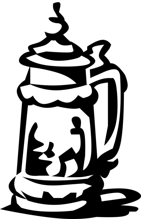 Vector Illustration of German Beer Stein Stoneware Beer Mug
