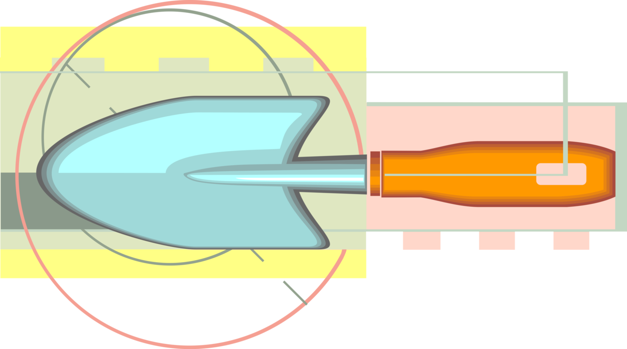 Vector Illustration of Gardening Spade or Trowel Shovel Digging Tool