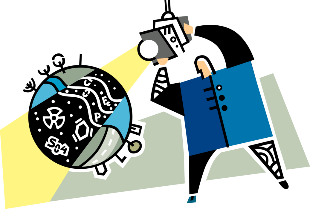 Vector Illustration of Worldwide Energy Requirements and Demand Under Spotlight