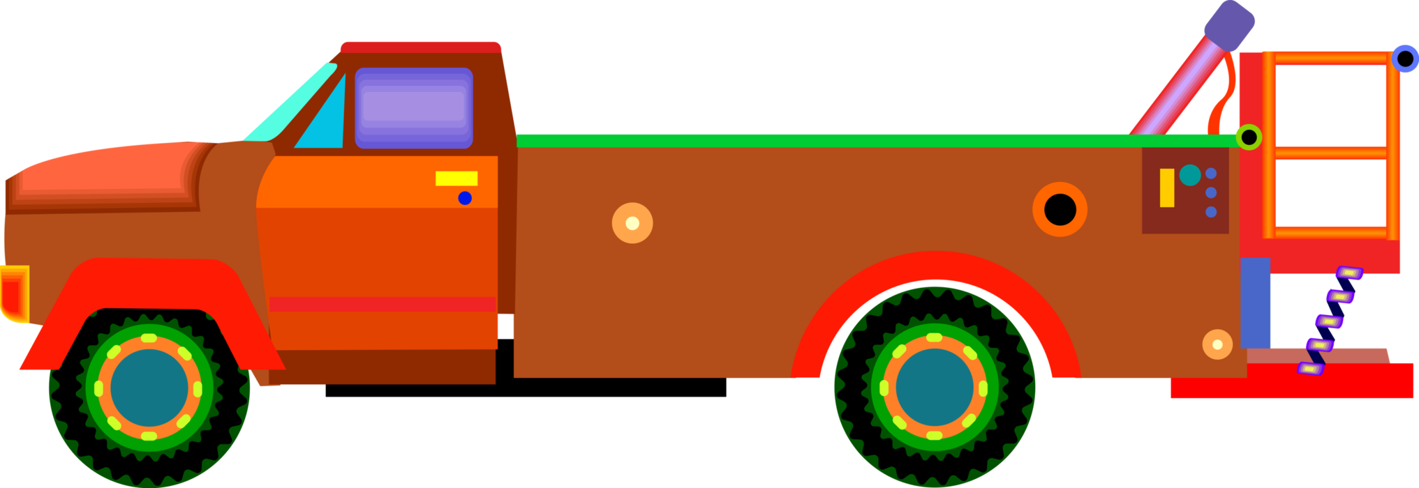 Vector Illustration of Fire Engine or Fire Truck Vehicle Designed for Firefighting Operations and Emergency Services