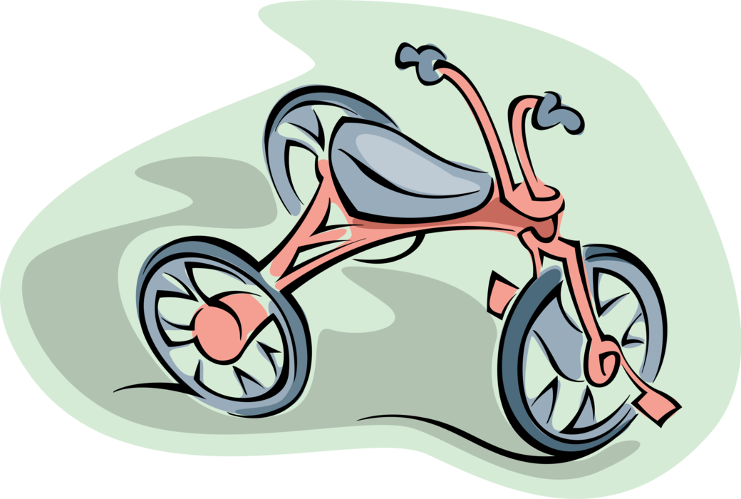 Vector Illustration of Child's Tricycle Riding Bike Play Toy