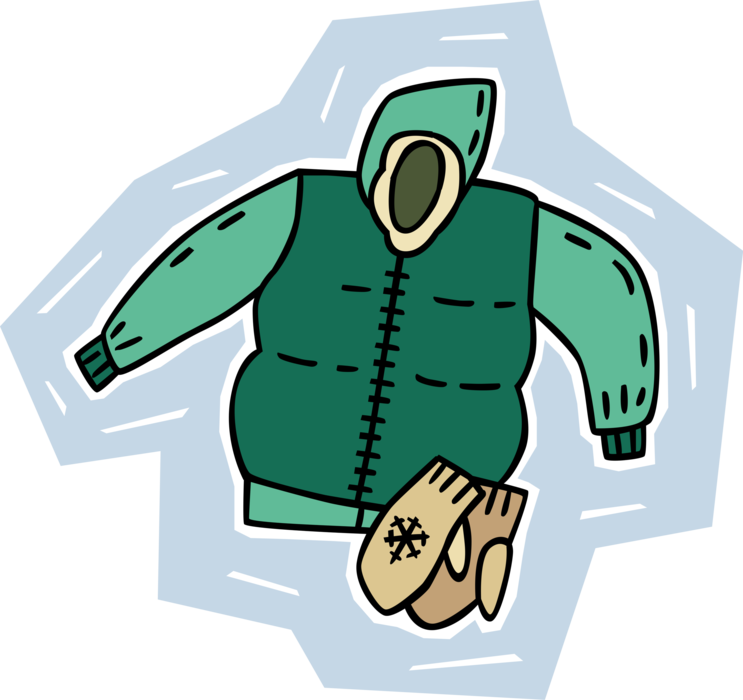Vector Illustration of Insulated Winter Snowsuit with Mittens