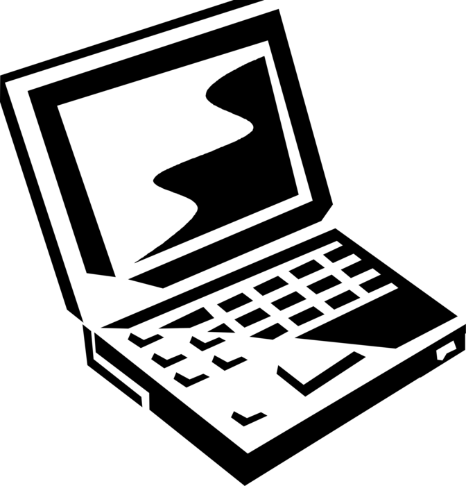 Vector Illustration of Laptop or Notebook Portable Personal Computer