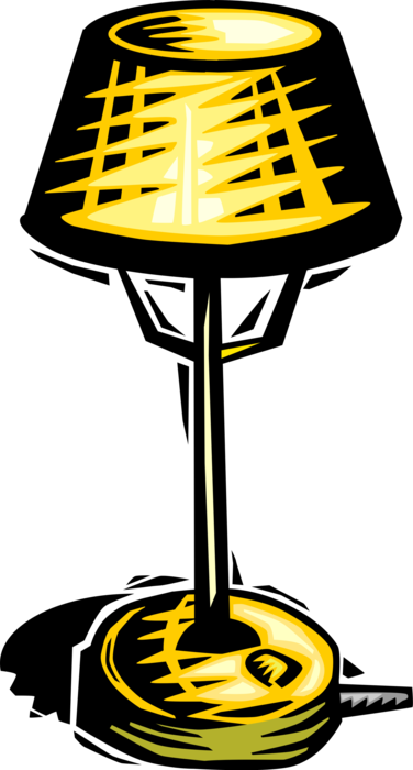 Vector Illustration of Electric Light Fixture Lamp as Illumination Source